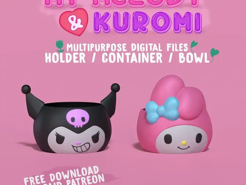 Melody and Kuromi Holder I Storage I Container I Decoration