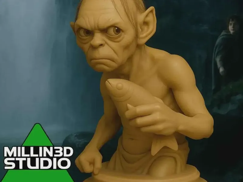Lord of the Rings Gollum Smeagol Fish Bust LOTR Bust Statue