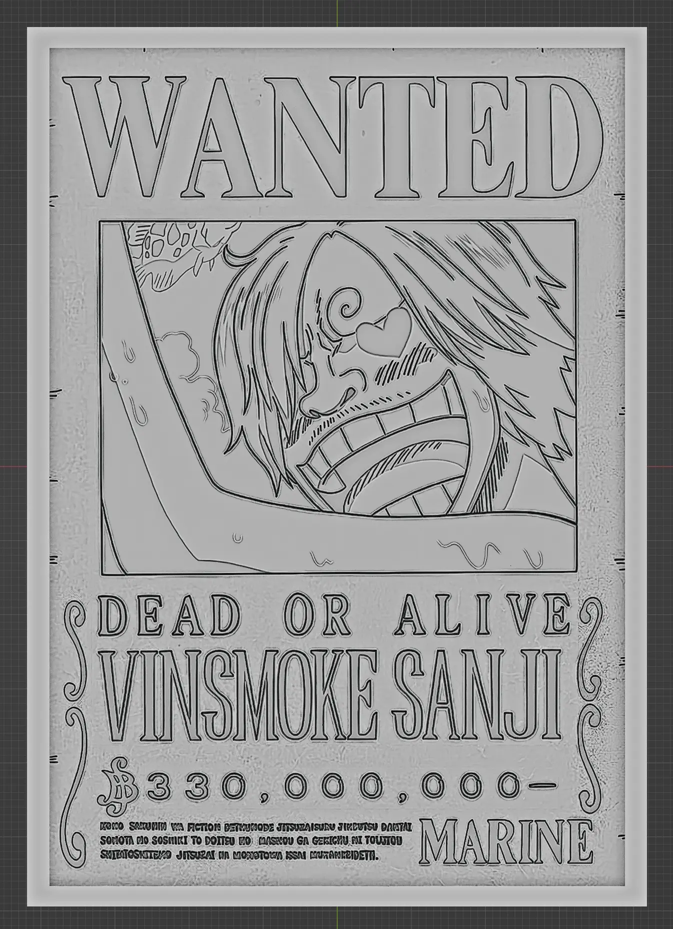 CARTEL SANJI WANTED - ONE PIECE