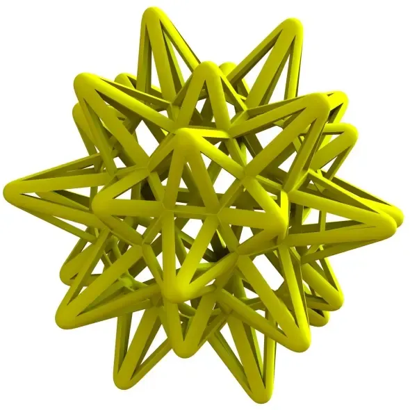 Wireframe Shape Stellated Truncated Icosahedron