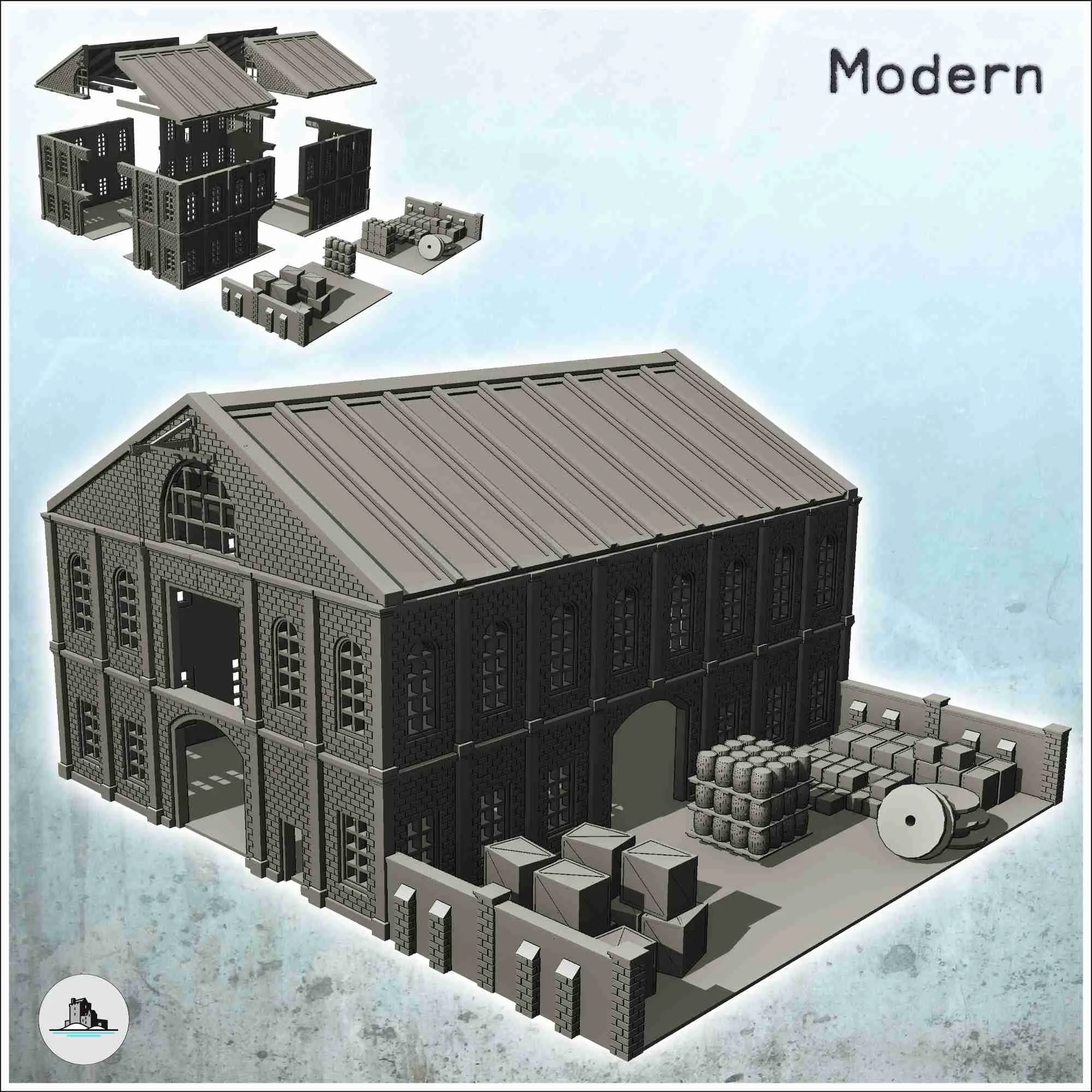 Moderne Industriegebäude Packung Nr. 1 - Szenerie-Miniaturen