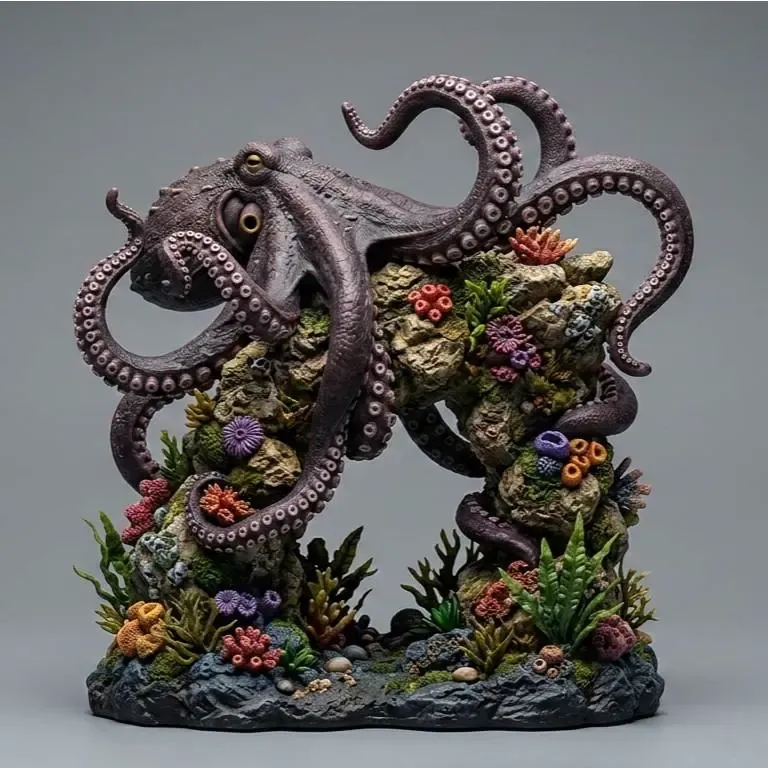 Aquarium Decor Kraken Center Piece 3D Design