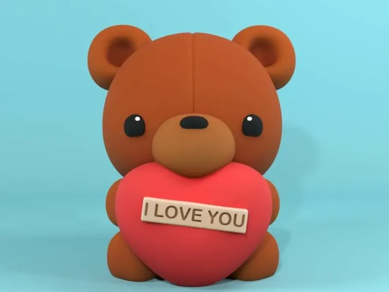 Oso con corazón I love You San Valentín