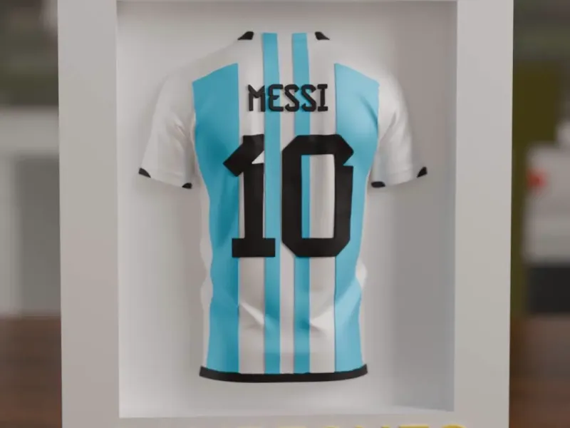 MINI CUADRO CAMISETA MESSI SELECCION ARGENTINA
