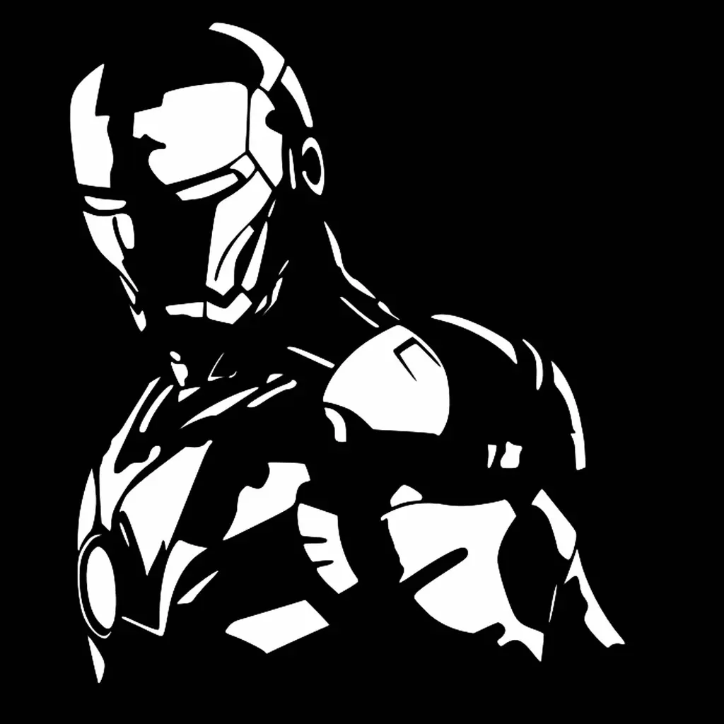 Free Characters & Creatures STL Download - Iron Man stencil 3by SMT_M 🦊