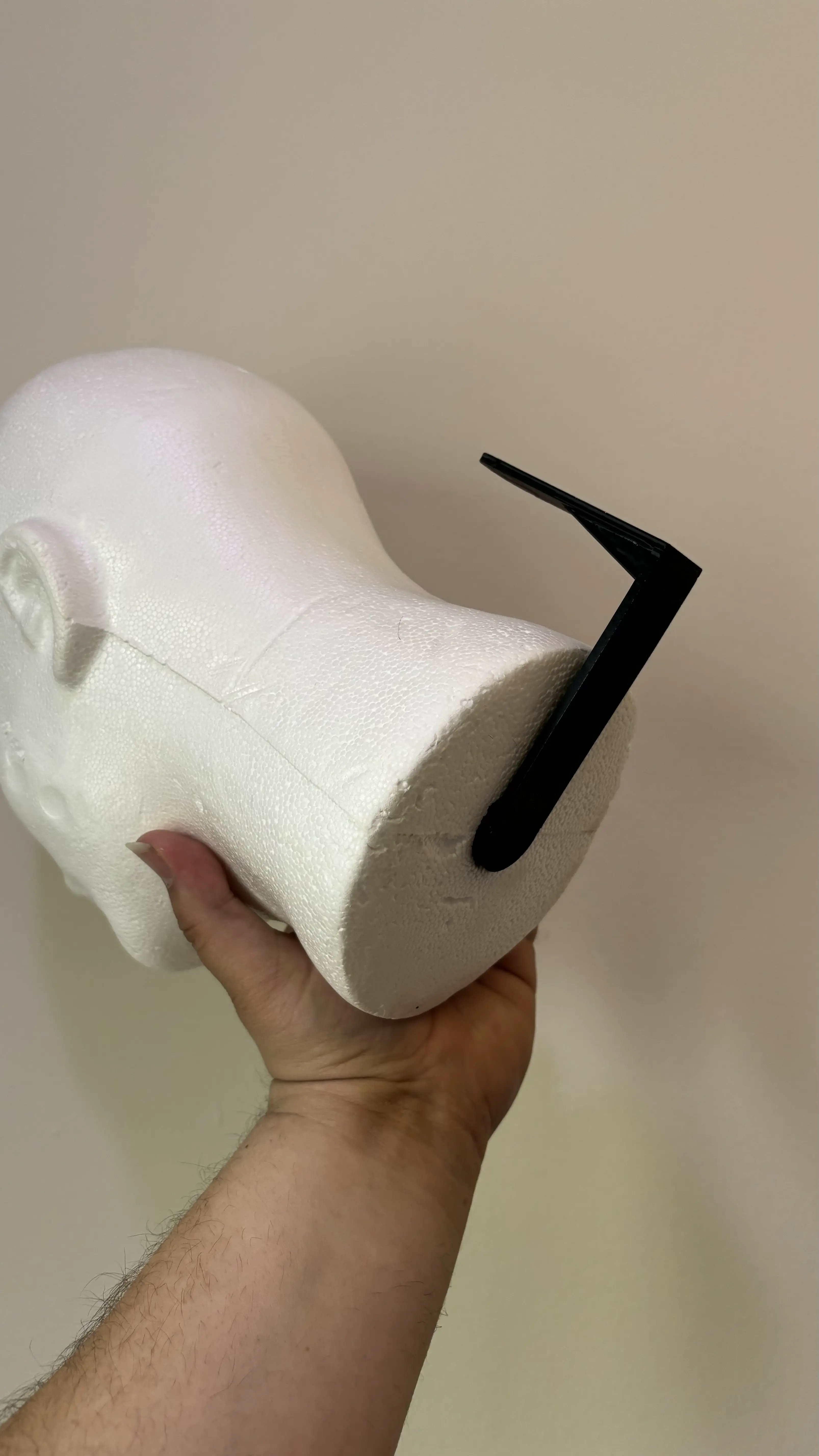Foam mannequin head wall mount for display
