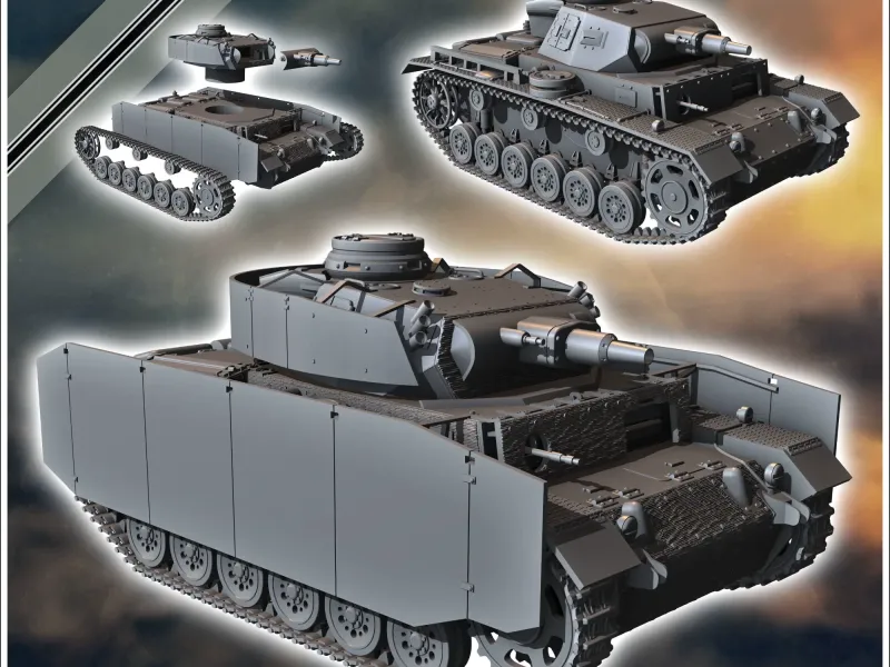 Panzer III Ausf. N - WW2 miniatures armor war flames world t