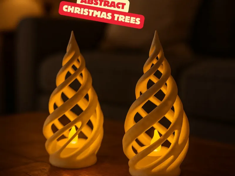 ABSTRACTE SPIRAALVORMIGE KERSTBOMEN / LED THEELICHT