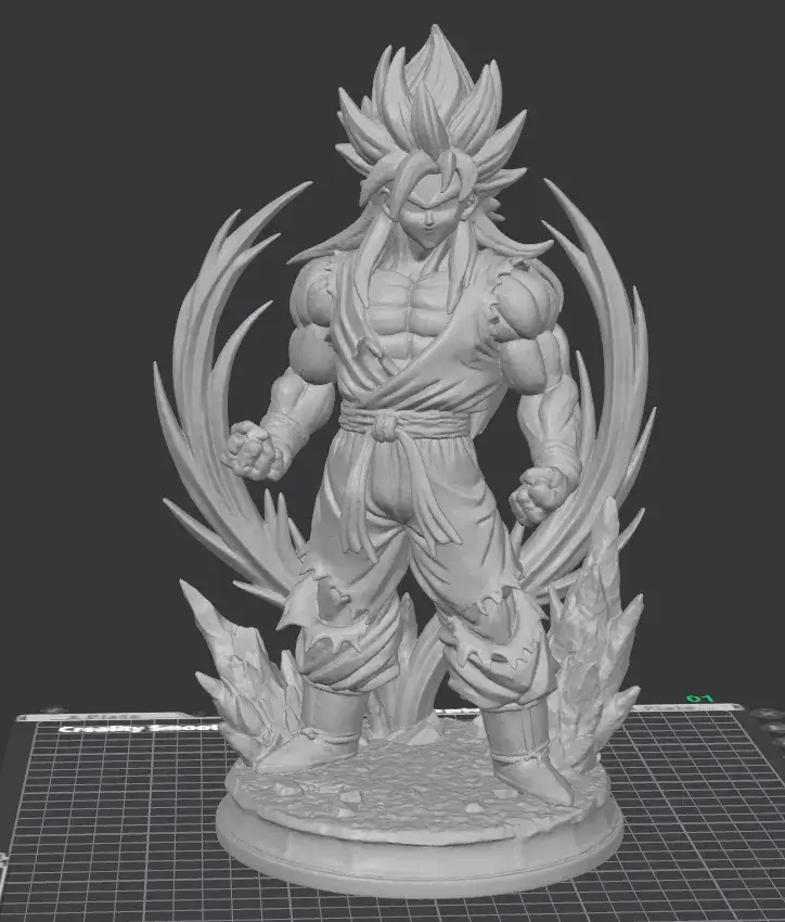 ⚡ Anime Warrior Fan Statue – Free Download (Fan Art Inspired