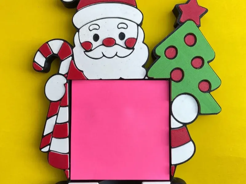 Santa Sticky Note Holder: Christmas Desk Organizer