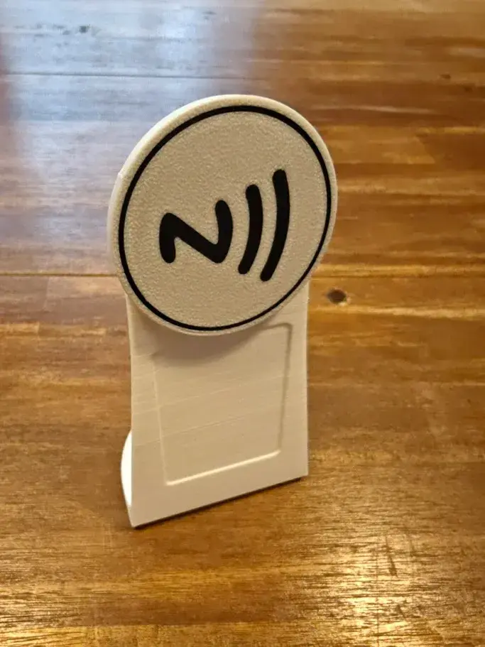 NFC Tag Display Stand + Info Label Slot (38×48 mm) – Modular