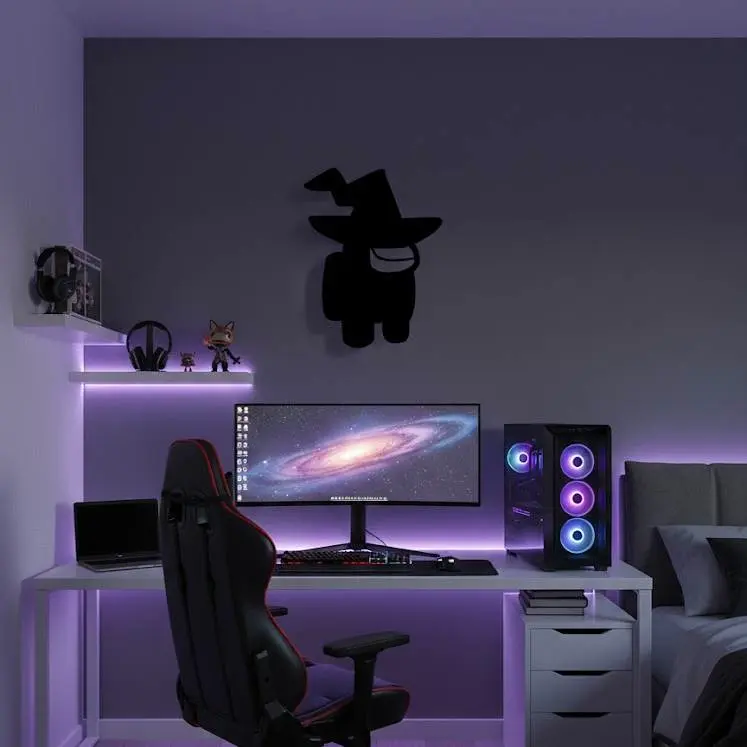 Among Us Wizard Silhouette - Minimalist Wall Art