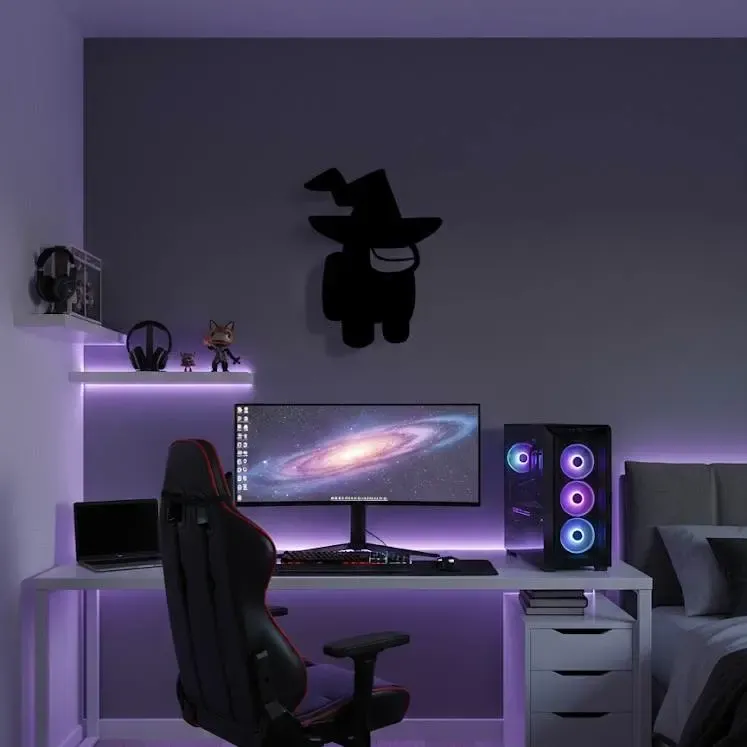 Among Us Wizard Silhouette - Minimalist Wall Art
