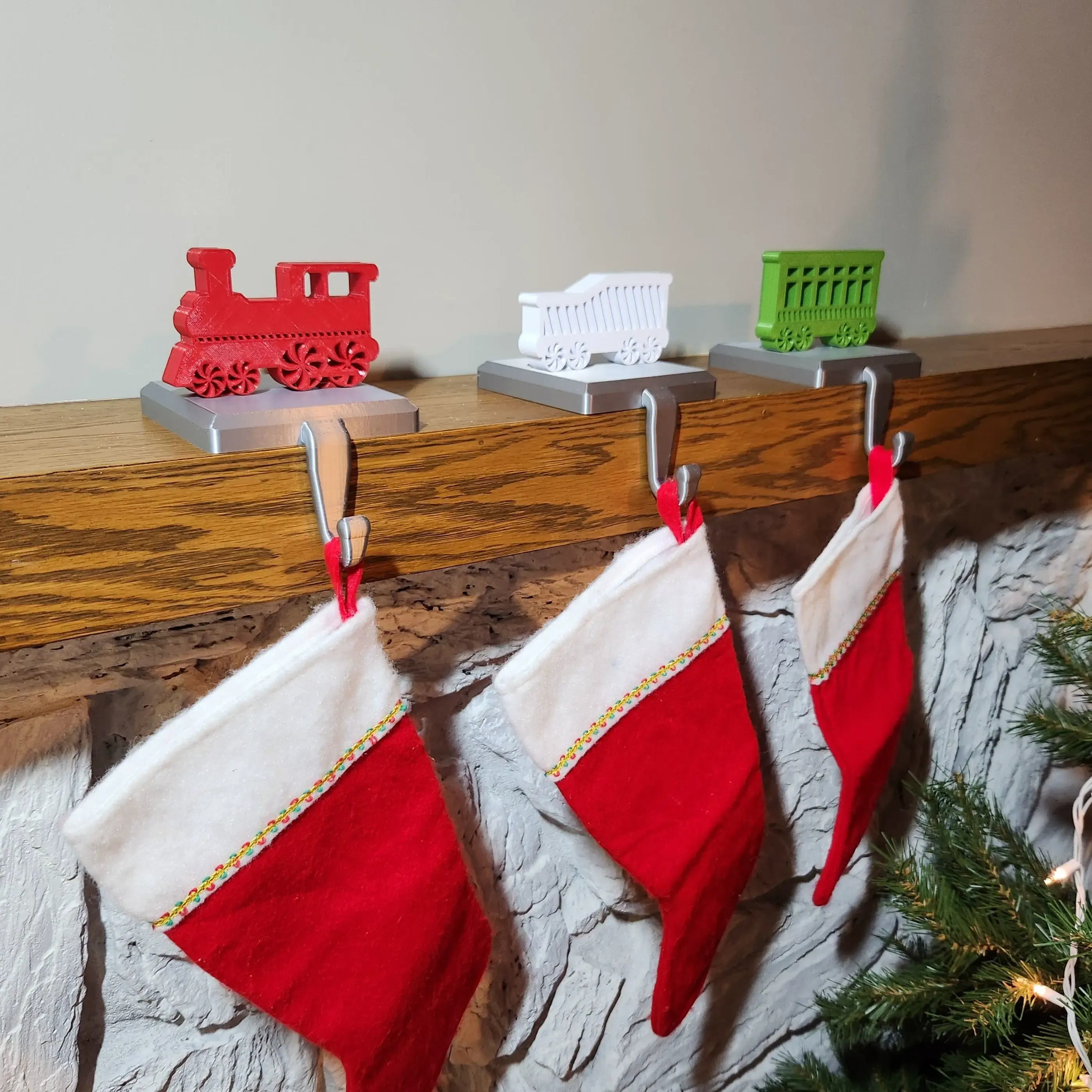Christmas Train Stocking Hangers