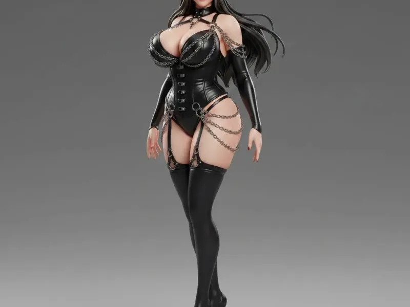Obsidian Chain Siren – Ecchi Bondage Glamour