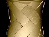Simple Vase with a Wood like Herringbone Design -0