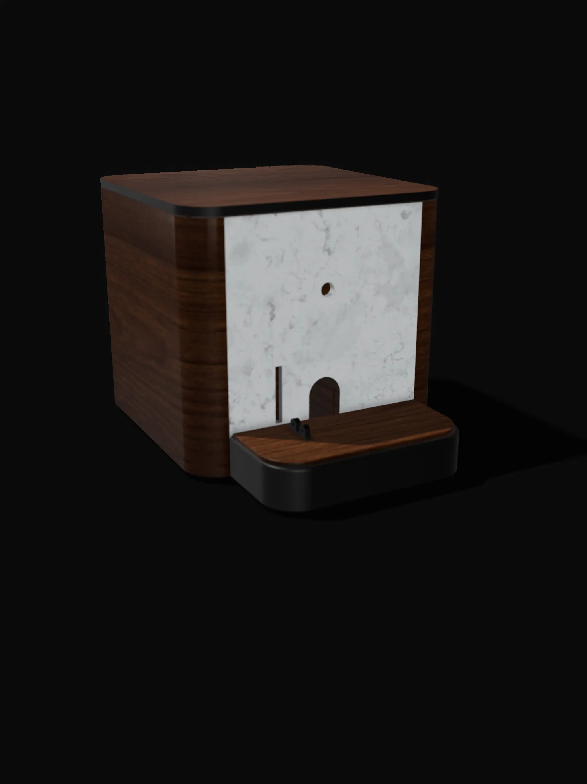 Cat feeder tray with gears and rails￼