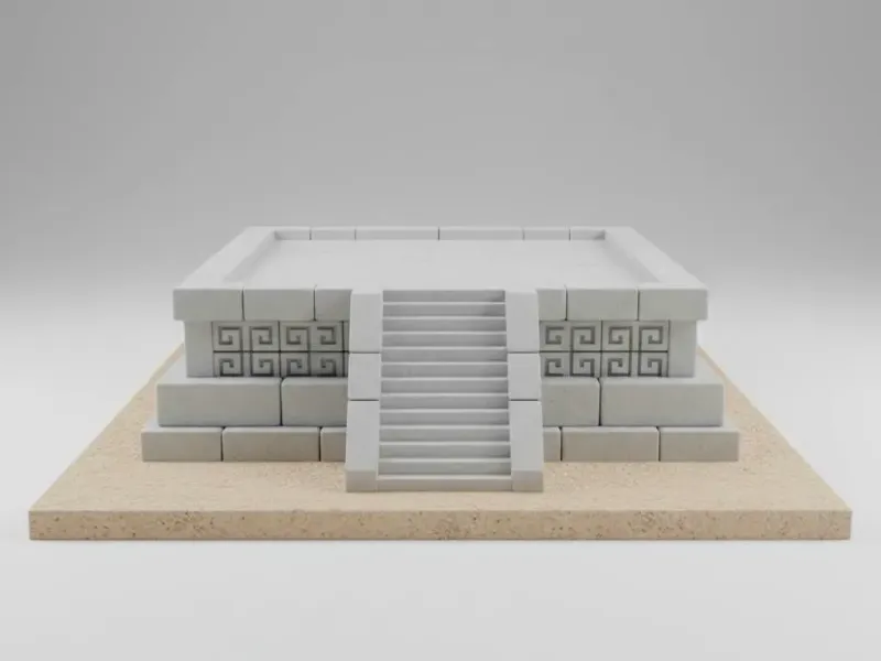 Sacred Plaza Ruins – Ancient Platform Diorama