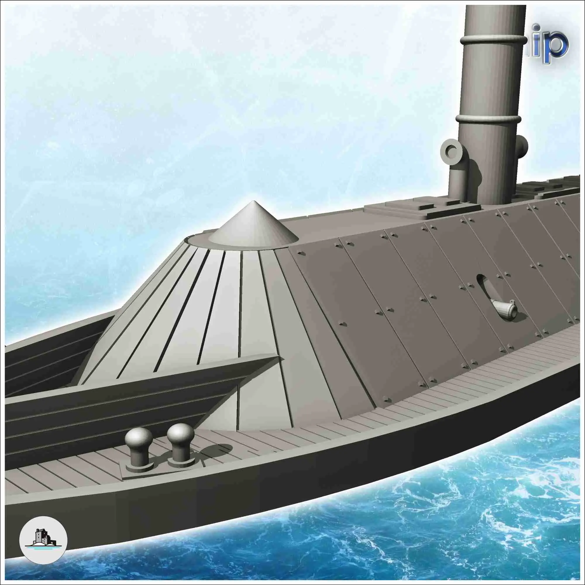 CSS Virginia Merrimack 1862 ironclad warship (2) - miniature