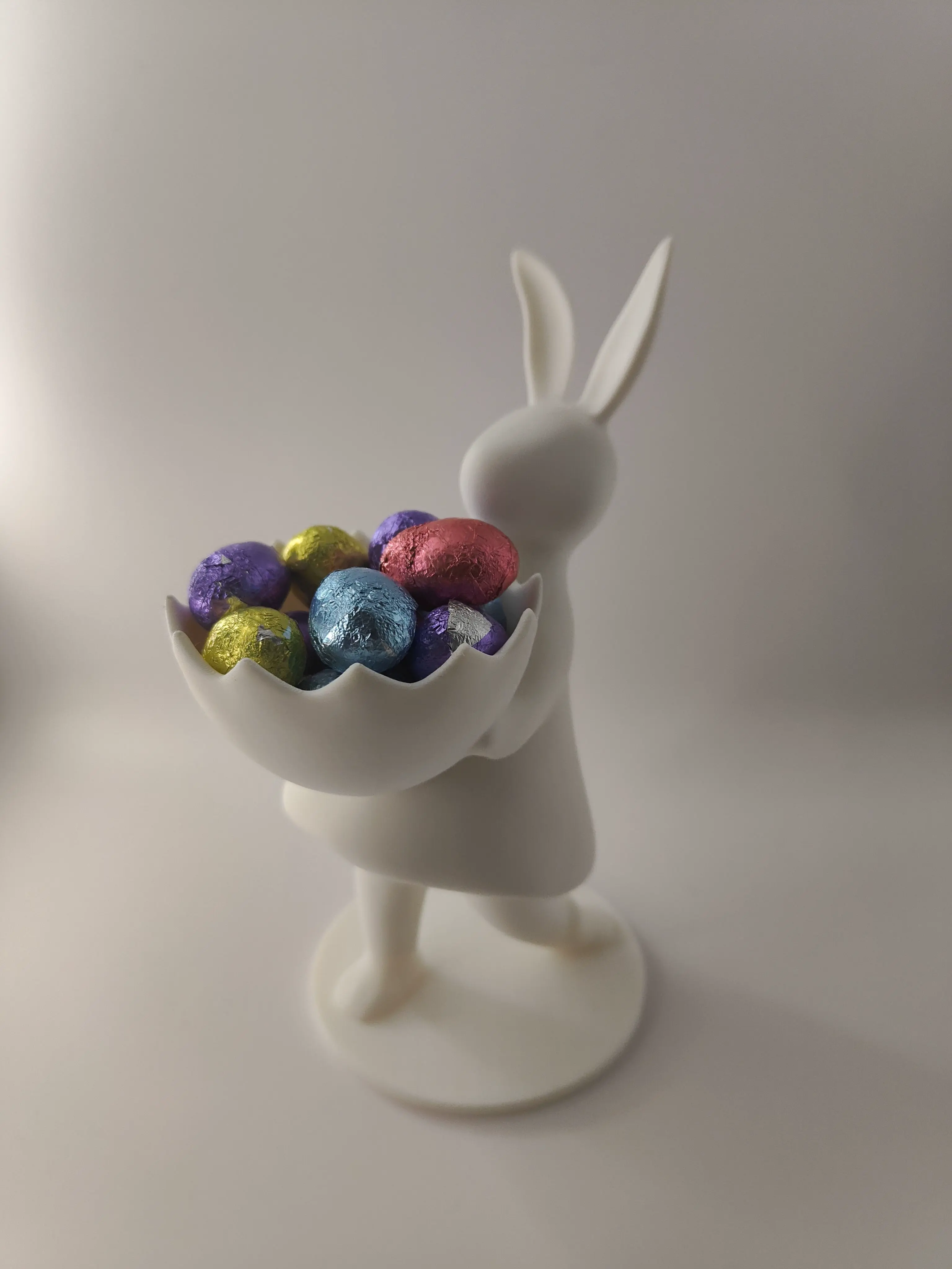Minimalistic Easter Bunny Lady with Egg basket
