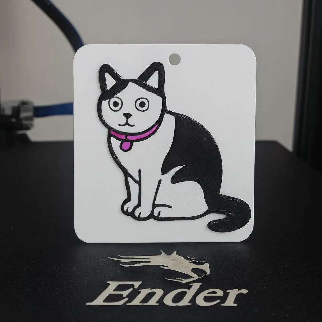 Llavero Gato Sentado (Multicolor-2 Caras)