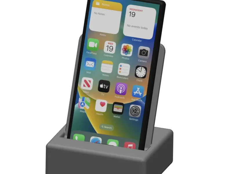 Suport pentru telefon cu slot pentru portul de încărcare