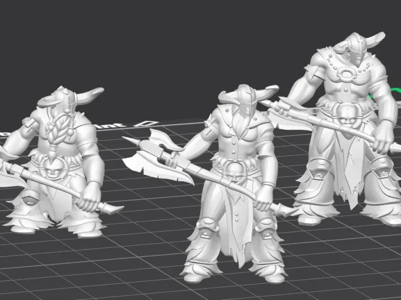 Barbarian Axe D&D miniature multiple races
