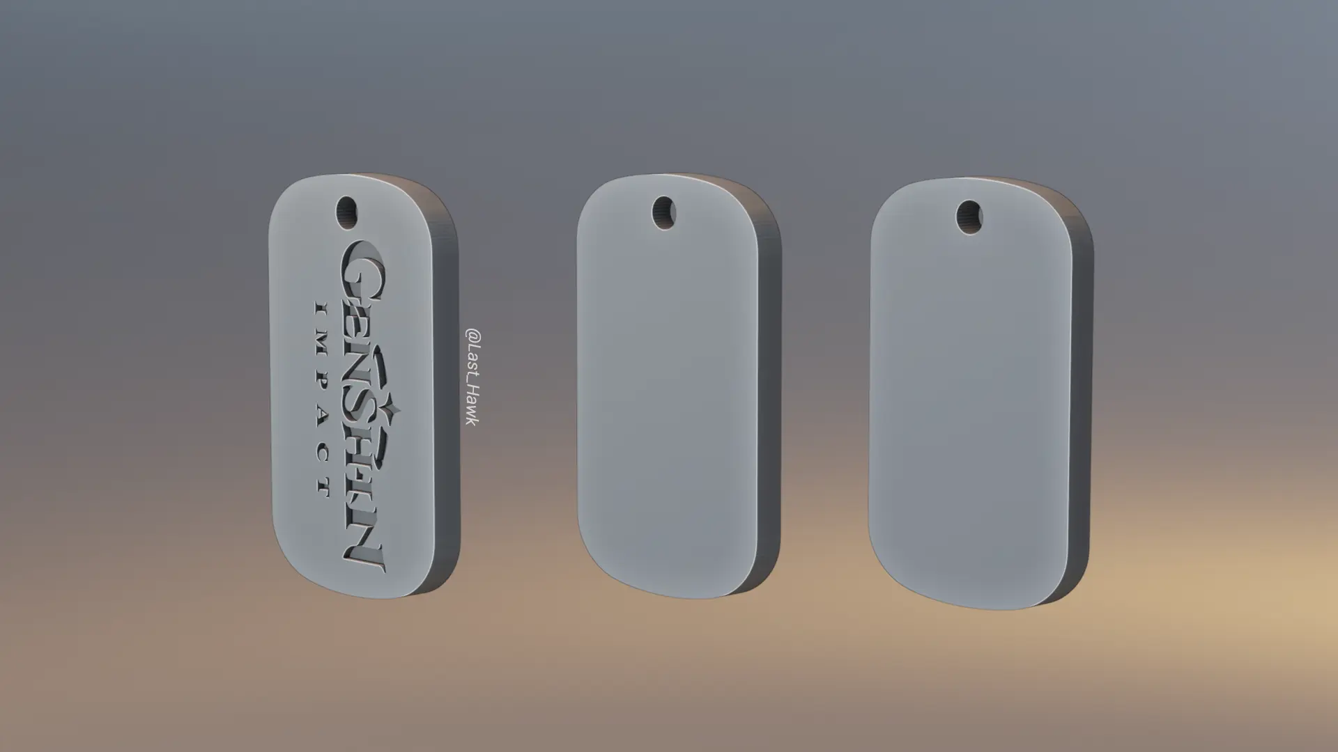 Genshin Impact dogtag keychain