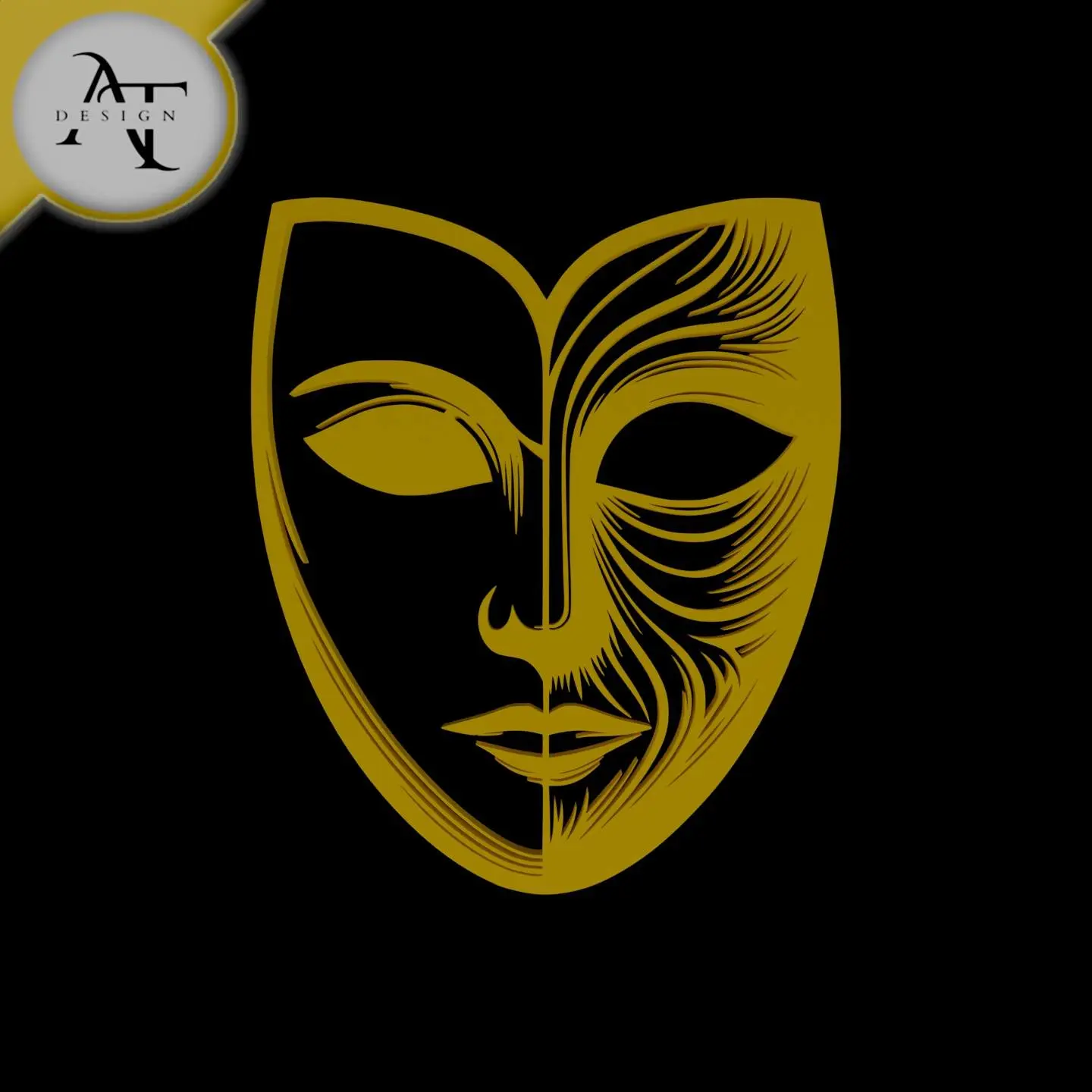 Home Decorations & Ornaments STL ダウンロード - Mask Two Side - Silhouette ...