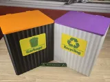 Desktop Garbage cans with lid and signs-1