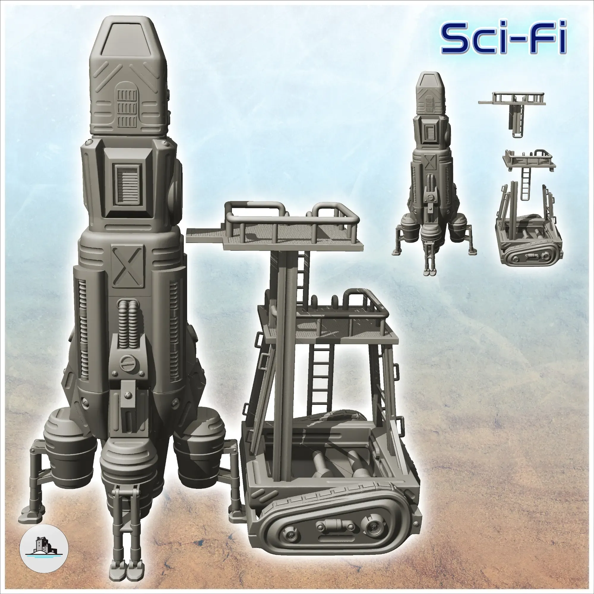 Quadri-reactor rocket - Terrain Scifi Science fiction SF