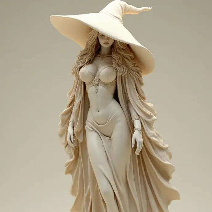 Escultura bruxa neoclássica 
