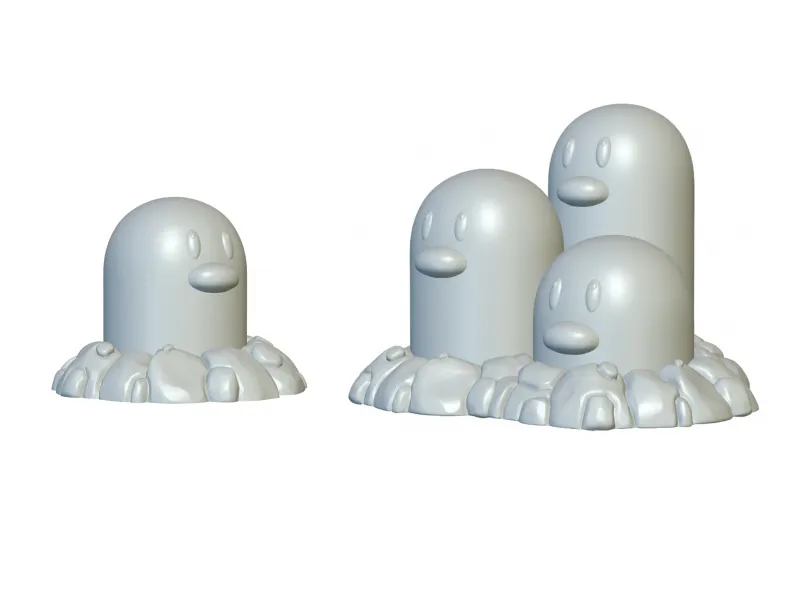 Pokemon Diglett &amp; Dugtrio (#50 &amp; #51) - 3D Printing!