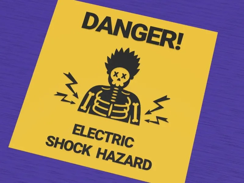 Danger sign for electric shock hazard