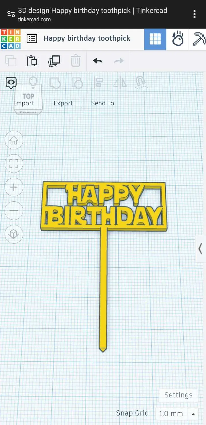 Home decorations ornaments stl download happy birthday toothpick by
