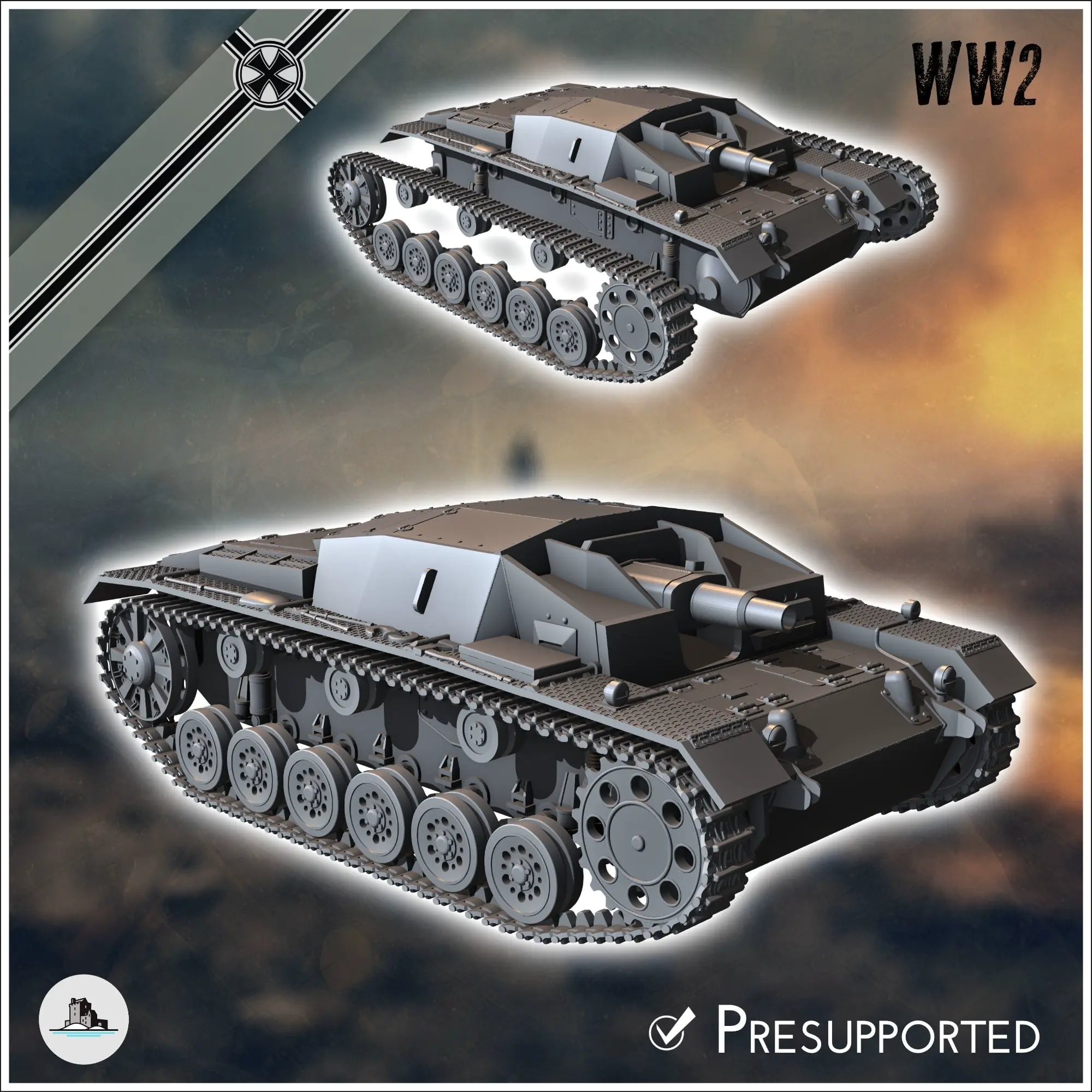 Deutsche WW2 Fahrzeuge Pack Nr. 5 (StuG Sturmhaubitze III und v