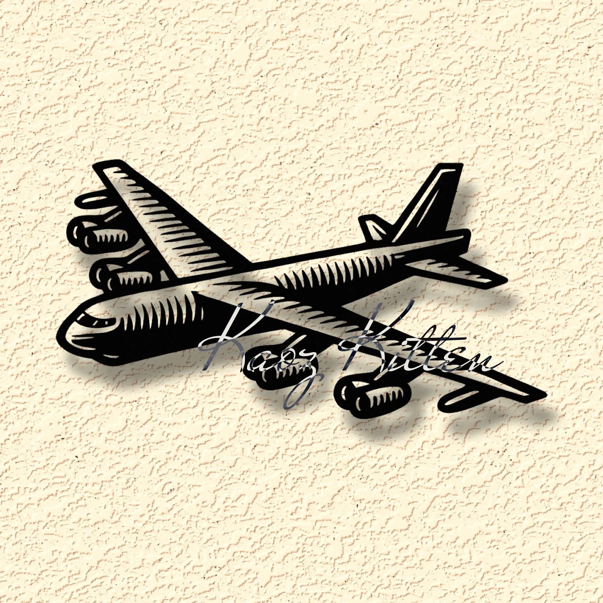 airplane flying soaring in sky wall art home decor