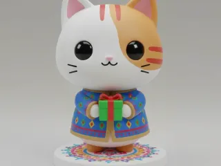 Chibi Cute Cat Celebration Mini