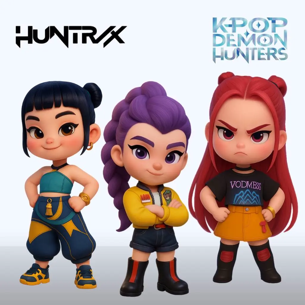 Sculptures Artworks STL Indir Huntrix Chibi Kpop Demon Hunters 