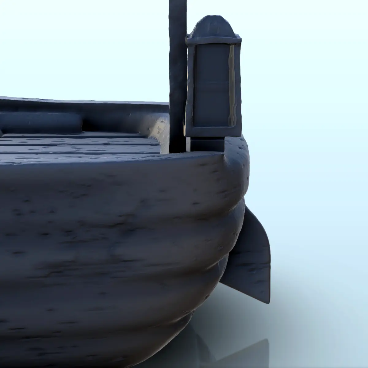 Paddelboot mit Pulverkanone (1) - Kulisse mittelalterliches Miniat