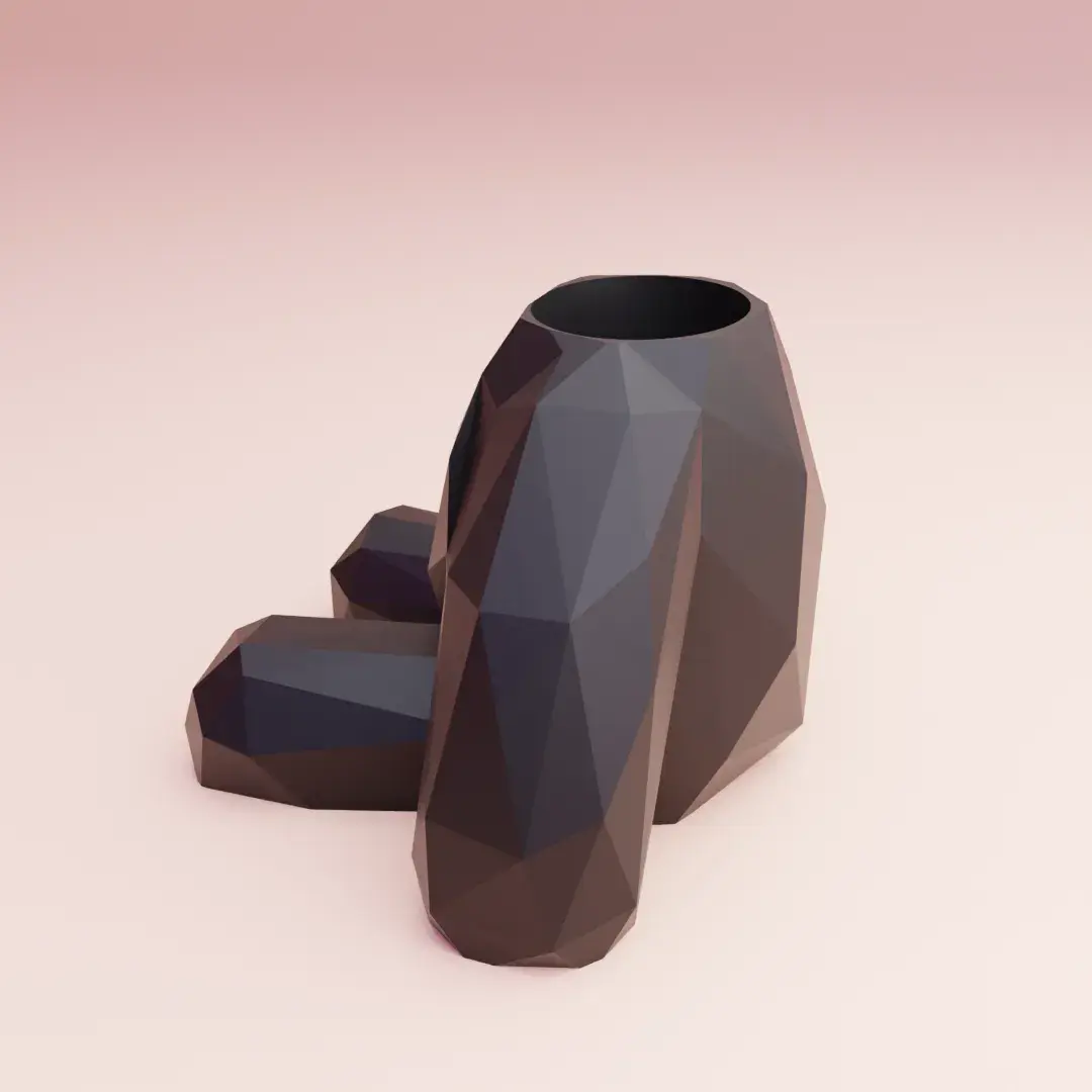 pencil holder lowpoly treddy bear decoration