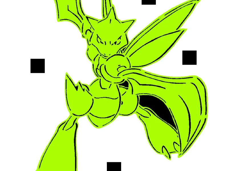 123 Scyther stencil + 2D