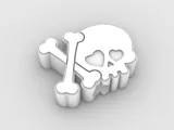 Straw Topper xoxo - skull skeleton in love-1