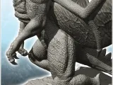 Dragon avec de grandes ailes debout sur un sol rocailleux - figurine mini-6