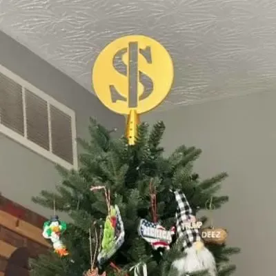 Giant Dollar Sign Tree Topper
