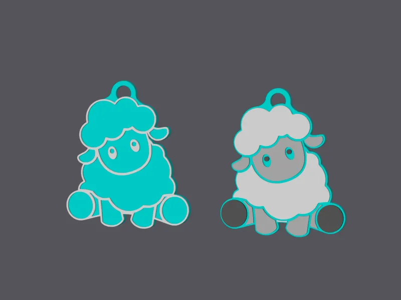 Farm Animals - Sitting Sheep - Keychain