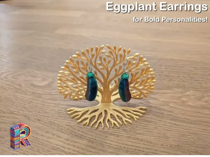 🍆 "Auberglam!" – Flirty Eggplant Earrings for Bold Persons