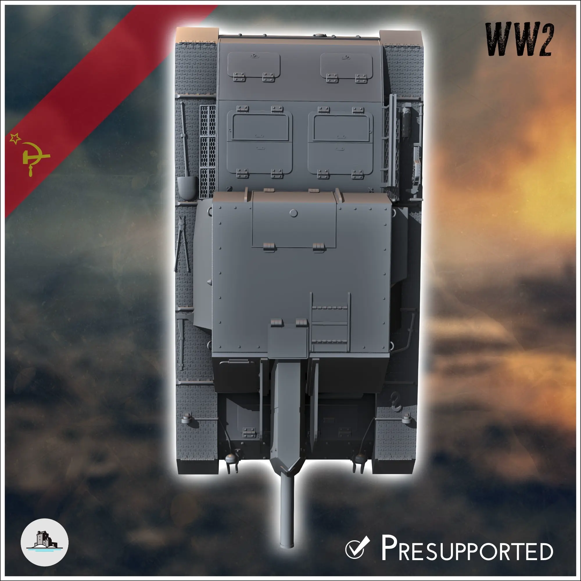 SG-122 122 mm M-30 monteli obüs KMT - 2. Dünya Savaşı minyatür kolu