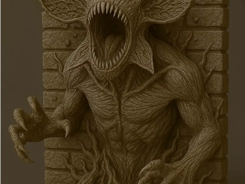 Stranger Things Demogorgon Emerging from wall