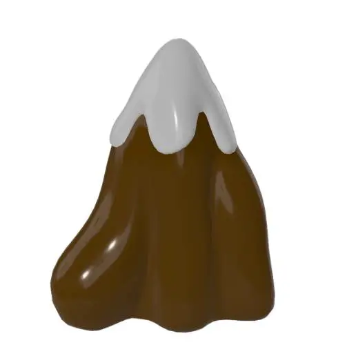 Stylized Snow Mountain Icon 3D Model STL Printable